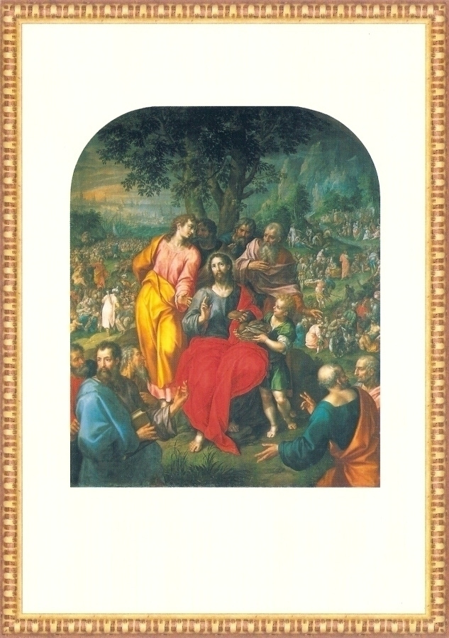 Jeesus ruokkii 5000 ihmistä. Hendrik de Clerck, Maxi 14.8x21