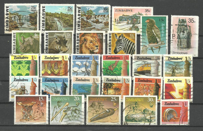 ZIMBABWE Afrikka suuri levyllinen merkkejä o