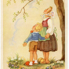 Lapsi - Lapset ihailevat lintuja - Kortti 1940-50-luvulta - pikkukuva 2