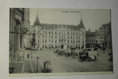 Malmö, Hotel Kramer, vossikka-asema, autoja, mv pk, ei p.
