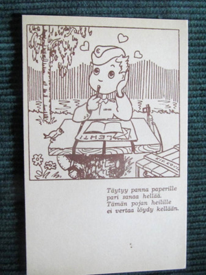 Täytyy panna paperille... . Kenttäpostikortti