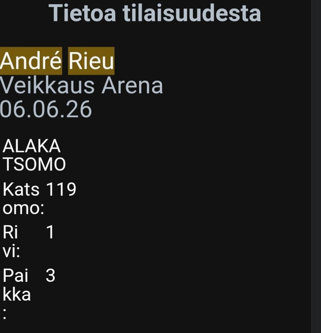 Andre rieu konsertti