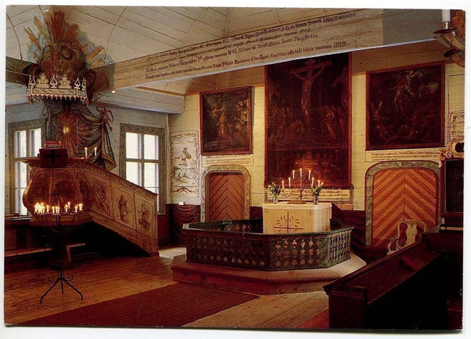 Siikajoki Revonlahti kirkko sisäkuva, kulkenut 1998