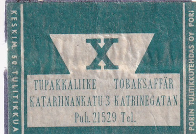 Tupakkaliike X. Katariinankatu 3.  s103