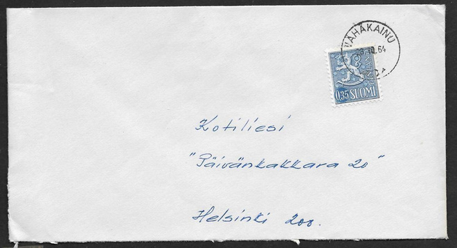 Postilähetys - Yl.m. 0,35 (LAPE 613) Vähäkainu 28.10.64