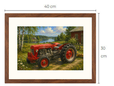 Uusi Massey Ferguson 35 traktori art print 30 cm x 40 cm