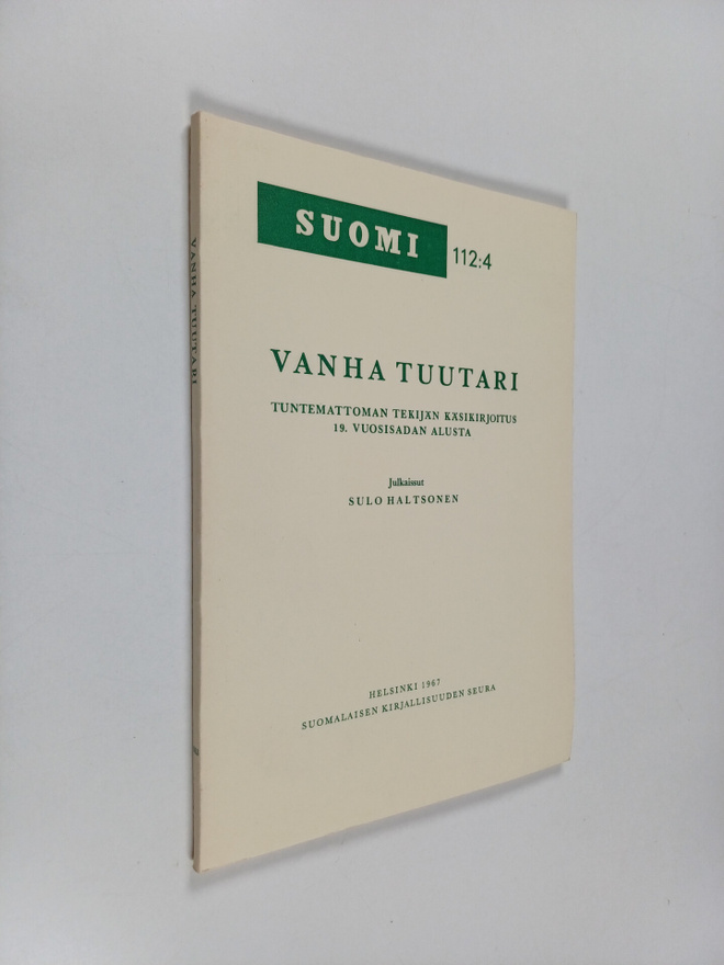 Vanha Tuutari : tuntemattoman tekijän käsikirjoitus 19. v...