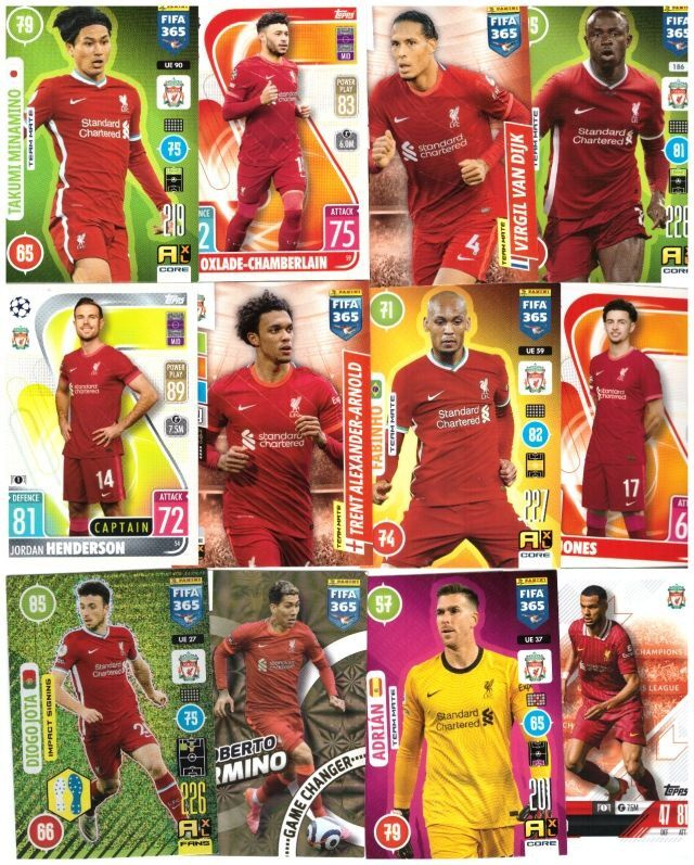 12 x LIVERPOOL sis. 2 x Erikoiskorttia