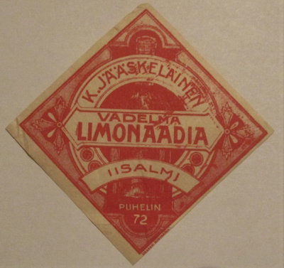 JUOMAETIKETTI - VADELMA LIMONAADIA IISALMI  (K12-S75)