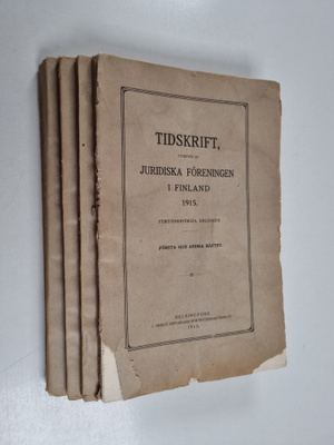 Tidskrift, utgiven af jurdiska föreningen i Finland 1915 ...
