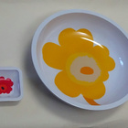 Marimekko Zak kelt. unikko iso kulho + pun. pikkukulho - pikkukuva 1
