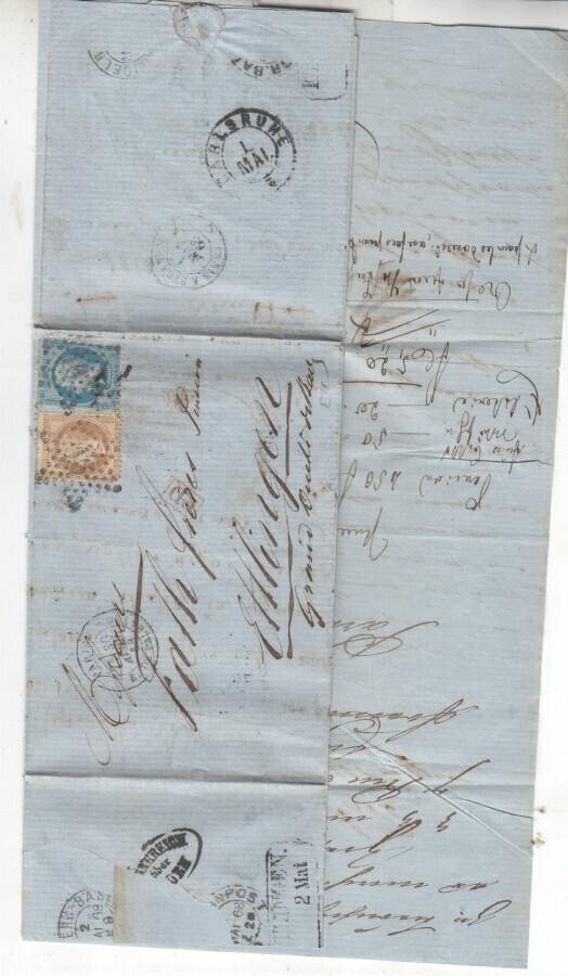 Ranska  1868 Kirje Badeniin saksaan.