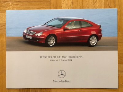 Hinnasto ja lisävarusteet Mercedes C-sarja Sportcoupe CL203