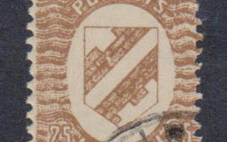 Pohjois-Inkeri 25p leimattu merkki.