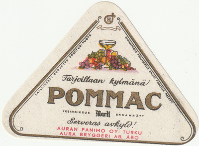 VANHA JUOMAETIKETTI - POMMAC MARLI TURKU (K11-S38)