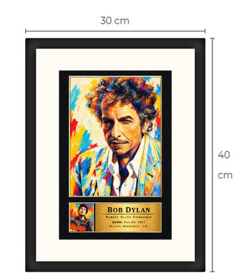 Uusi Bob Dylan art print kehystetty 30 cm x 40 cm