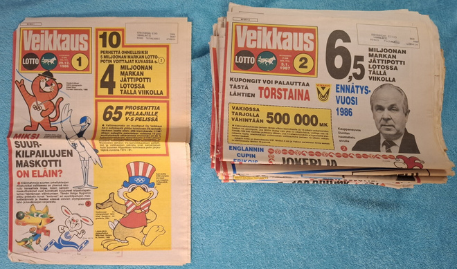 Veikkaus-Lotto - 1987 täysi vuosikerta