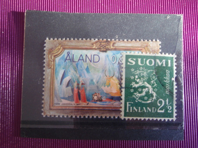 Tove Jansson Åland postimerkki plus markkamerkki