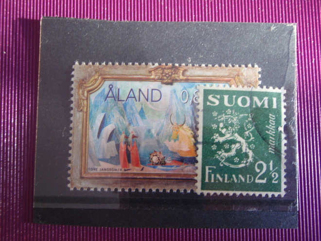 Tove Jansson Åland postimerkki plus markkamerkki