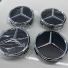 Mercedes-Benz vanteiden uudet mustat keskikupit (75mm) 4 kpl - pikkukuva 1