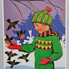Rudolf Koivu: Lapsi ruokkii lintuja (joulupk 1937) UP, ei p. - pikkukuva 1