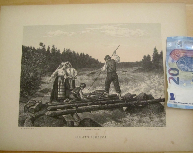 VANHA Gravyyri Becker Lindholm Vuoksi 1887 Tilgmann ISO