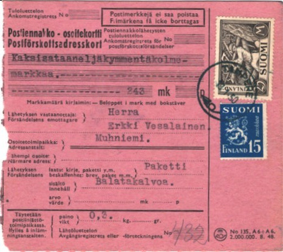 OSOITEK. M-30 15MK SIIRTYMÄ