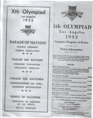 Los Angelesin olympialaisten 1932 osallistujan tietopaketti