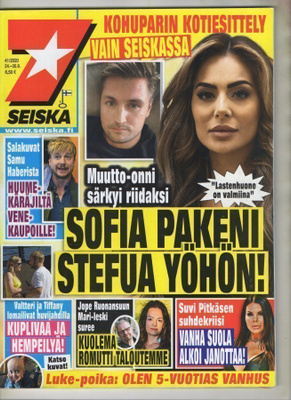 7-Päivää n:o 41 2020 Miss Suomi. Sofia & Stefu. Valtteri & T