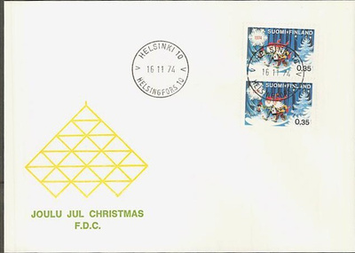 1974 joulumerkki FDC - pvm-leima