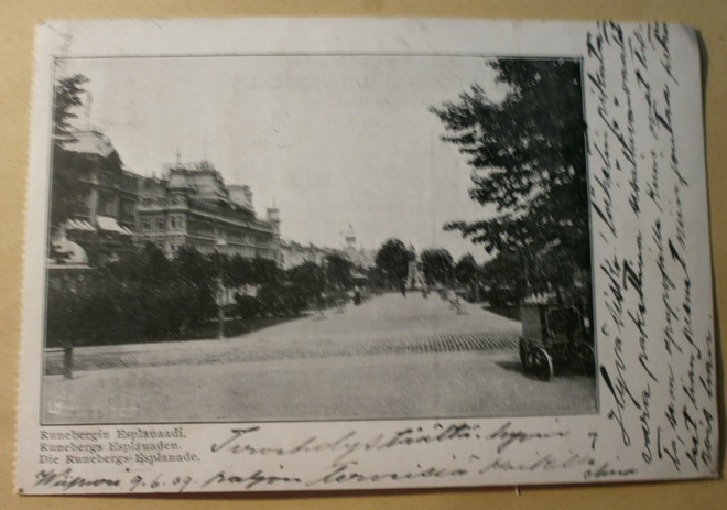 Helsinki, Runebergin Esplanaadi, jäätelökärryt, p. 1909