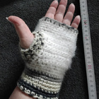Alina´s Handmade käsityö RANTEENLÄMMITTIMET valkoinen harmaa - pikkukuva 2