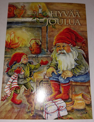 Joulukortti kiiltopinnalla