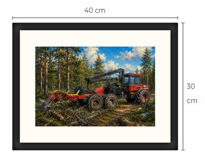 Uusi Metsäkone traktori art print 30 cm x 40 cm