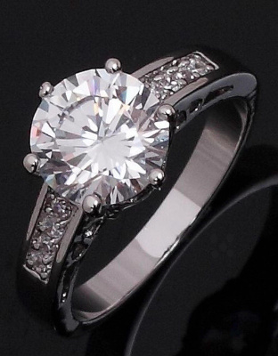 60 .. 18k Gold White Topaz Kaunis .. Sormus