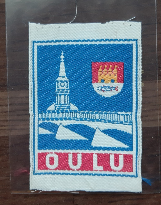 Oulu vintage kangasmerkki harvinainen
