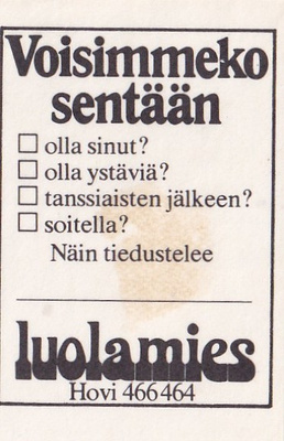 Helsinki, Luolamies, Voisimmenko sentään 7/10