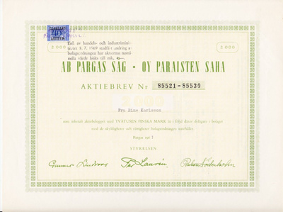 OKK 1961 Paraisten Saha Oy, Parainen