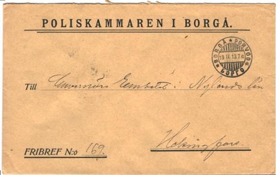 VAPAAPOSTI PORVOO N POLIISILAITOKSEN SINETTILEIMA