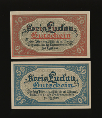 Saksa Notgeld 10, 50 Pfennig, Luckau 1917
