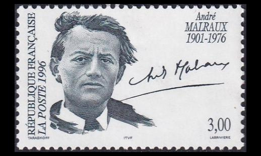 Ranska 3182 ** Kirjailija André Malraux (1996)