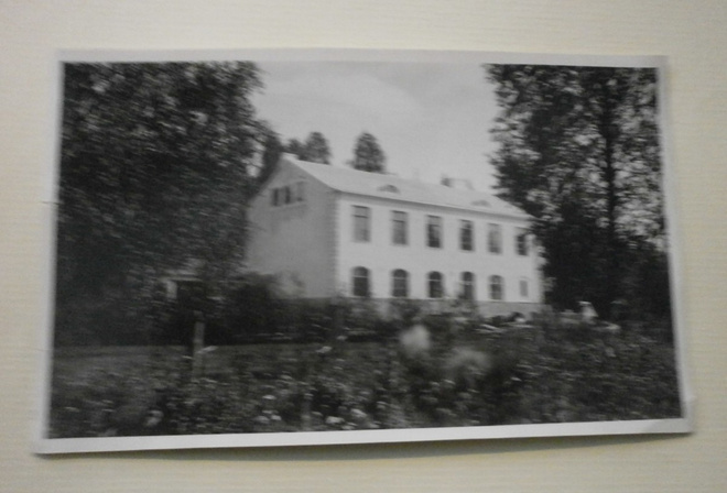 Hausjärvi, Monnin kansakoulu, vanha mv valokuva / kortti