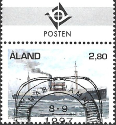 Åland 1997  Höyrylaivat 2,80 mk välilöpari logo EPL LaPe 131