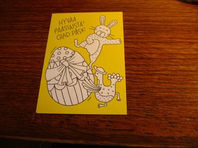 postin väritettävä pääsiäiskortti kulkematon