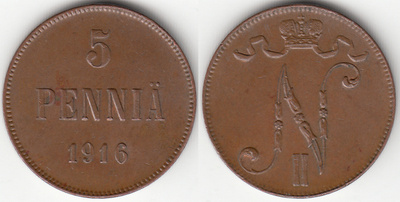 5 p 1916, jälkimmäisen ykkösen jalka vajaa