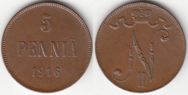 5 p 1916, jälkimmäisen ykkösen jalka vajaa
