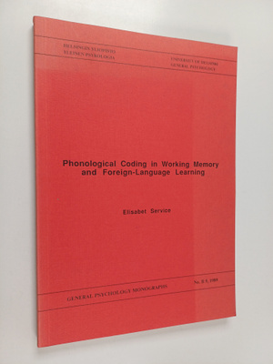 Elisabet Service : Phonological Coding in Working Memory ...
