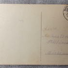Antiikki joulukortti, sievä tyttö, kortti kulkenut 1920 luku - pikkukuva 3