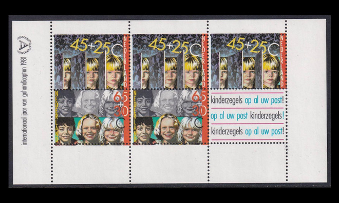 Alankomaat 1193BL23 ** Voor het Kind vammaisten vuosi (1981)