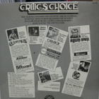 CRITICS CHOICE- -78 PRESS-UUSI  korkkaamaton KOKOELMA LP - pikkukuva 2